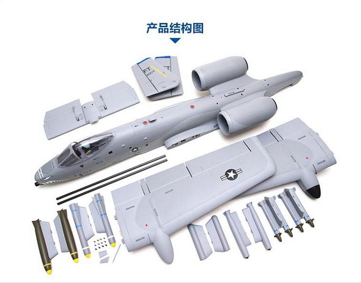 FMS A-10 Thunderbolt II Twin 70mm EDF RC Jet PNP