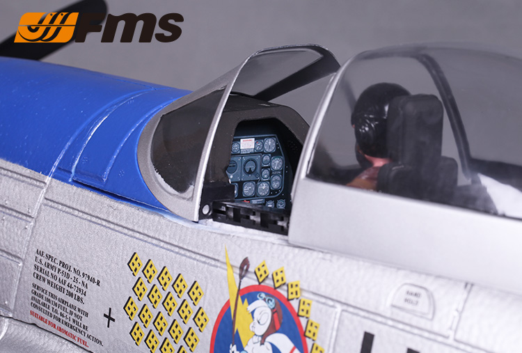 FMS P51 P-51D Mustang V8 blue Tail 4S 1450mm PNP  RC JET  Airplane