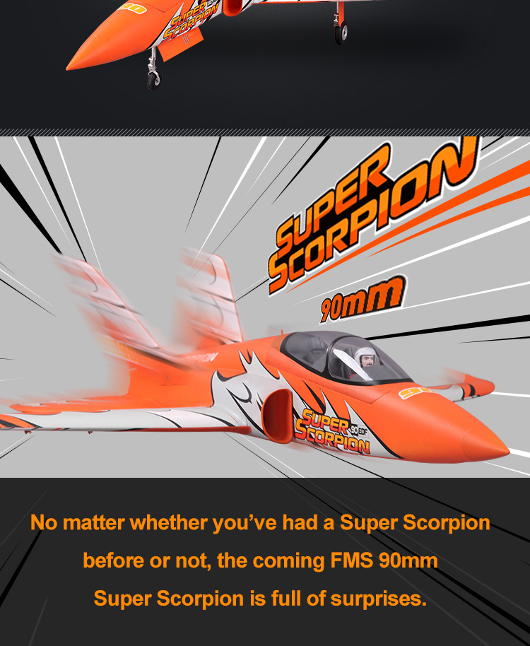 FMS Super Scorpion 90mm Jet PNP 6S red Color RC Jet
