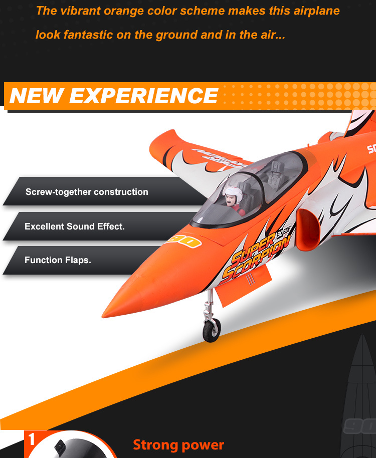 FMS Super Scorpion 90mm Jet PNP 6S red Color RC Jet