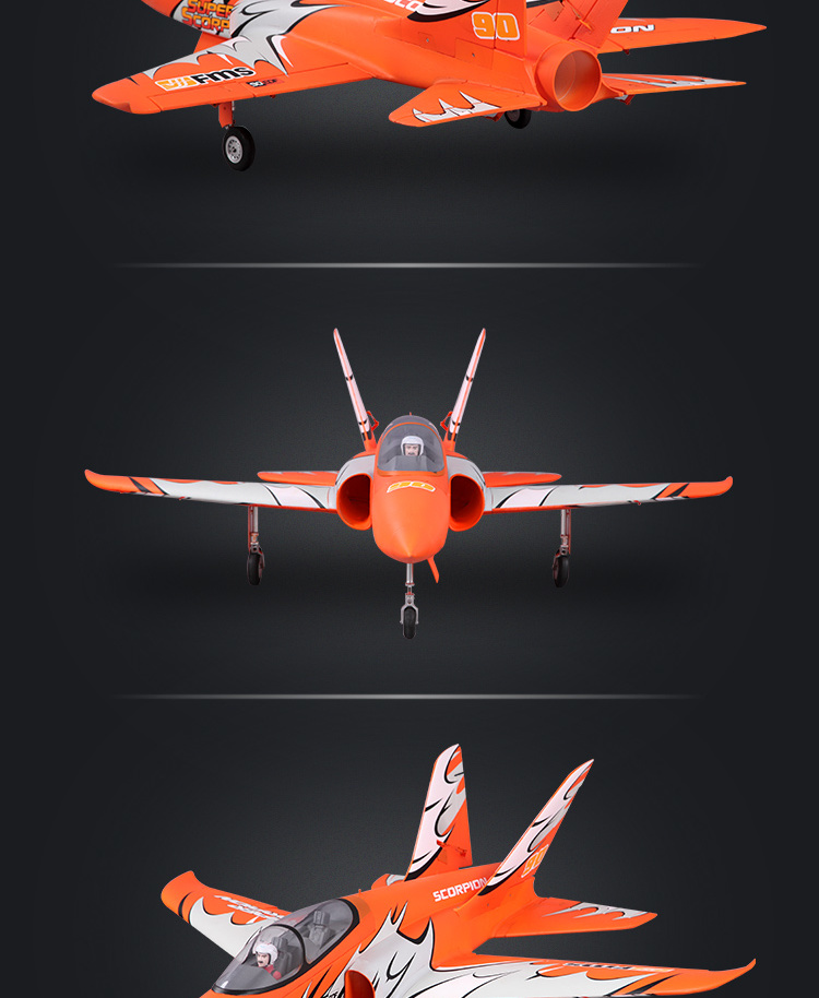 FMS Super Scorpion 90mm Jet PNP 6S red Color RC Jet