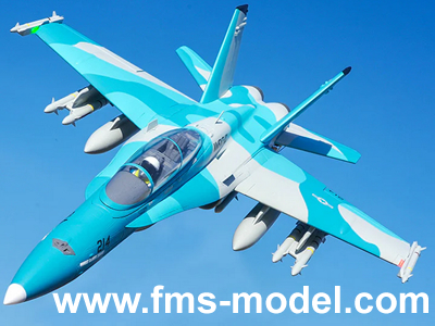 FMS F-18 Hornet v2 64mm EDF Blue Jet RC Airplane
